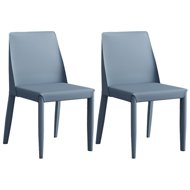 Contemporary Leather Dining Chair Parsons Chair in Matte Finish for Kitchen