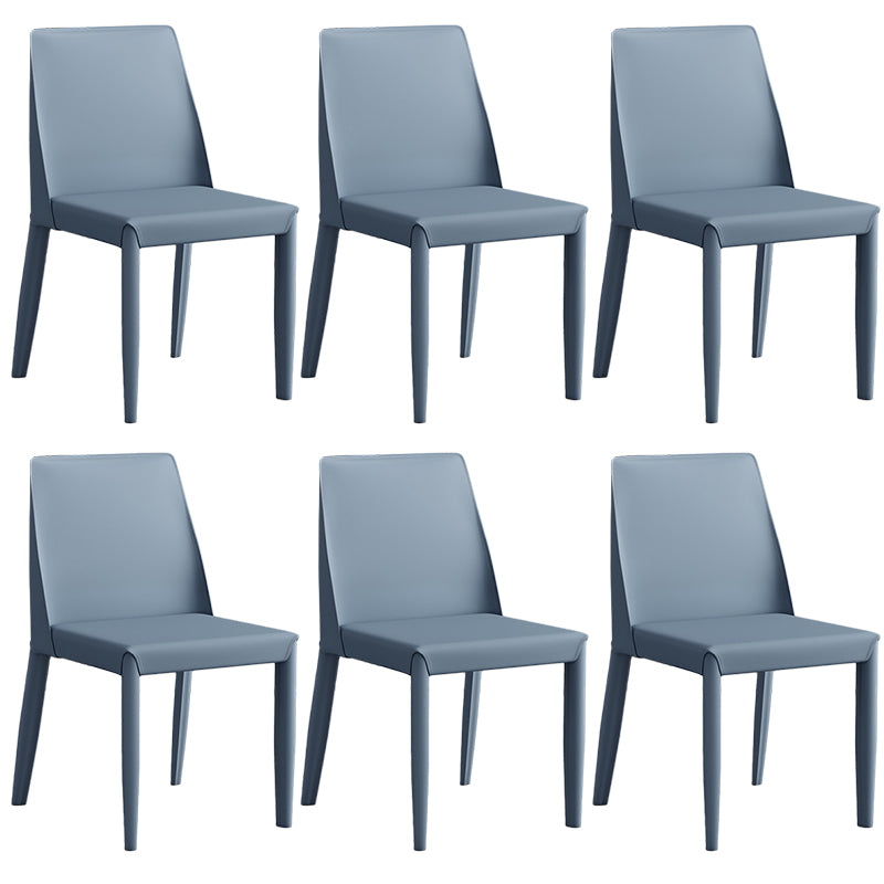 Contemporary Leather Dining Chair Parsons Chair in Matte Finish for Kitchen