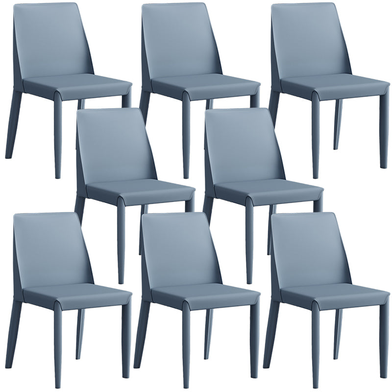 Contemporary Leather Dining Chair Parsons Chair in Matte Finish for Kitchen