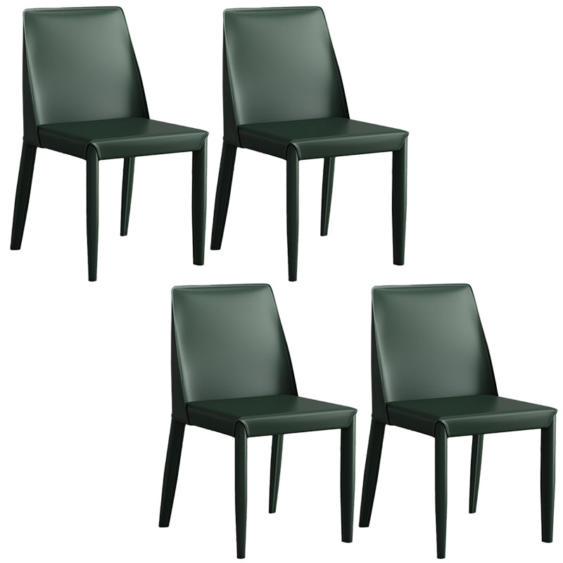 Contemporary Leather Dining Chair Parsons Chair in Matte Finish for Kitchen