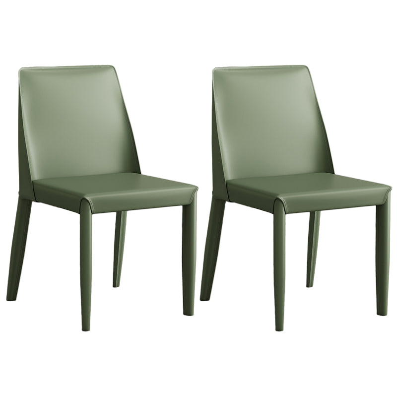 Contemporary Leather Dining Chair Parsons Chair in Matte Finish for Kitchen