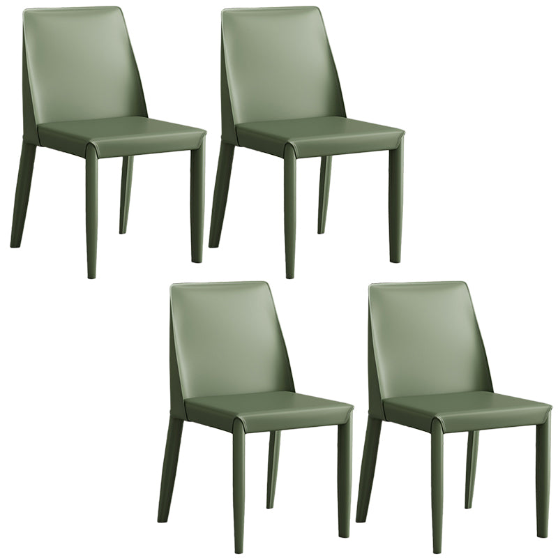 Contemporary Leather Dining Chair Parsons Chair in Matte Finish for Kitchen