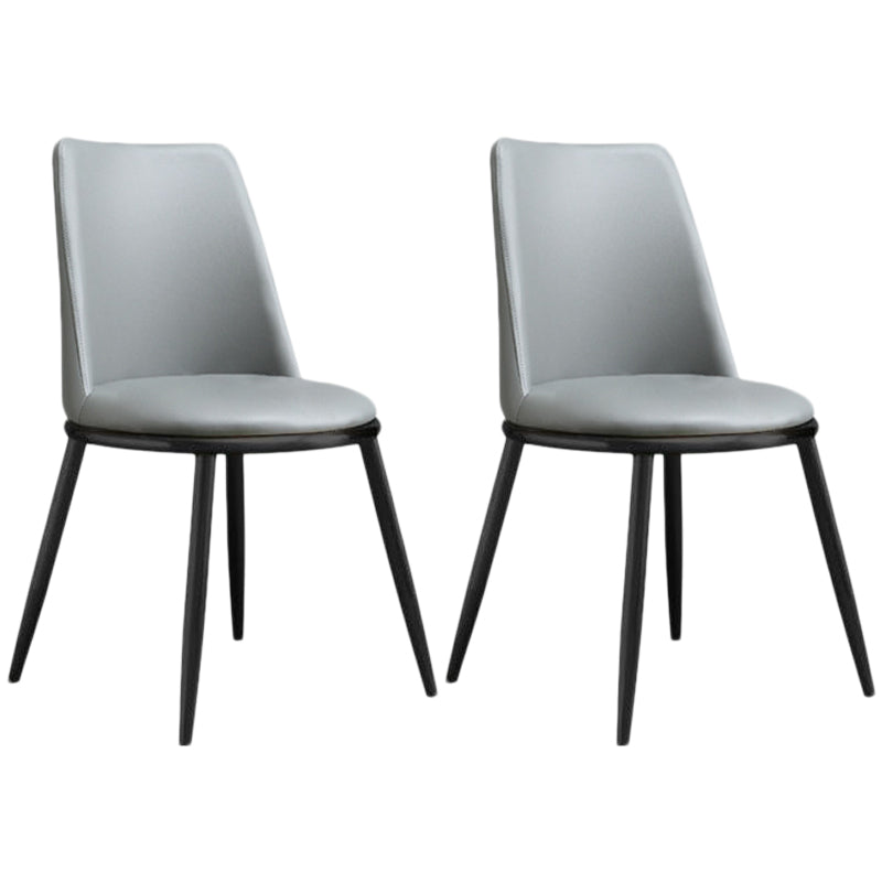 Modern Style Dining Chairs Armless Chair with Metal Legs for Kitchen