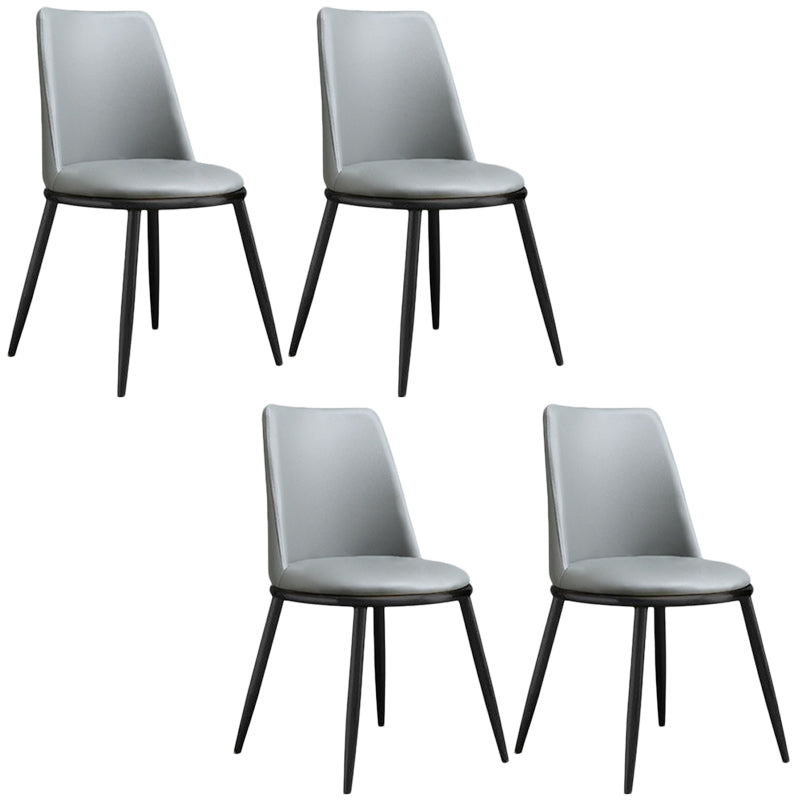 Modern Style Dining Chairs Armless Chair with Metal Legs for Kitchen