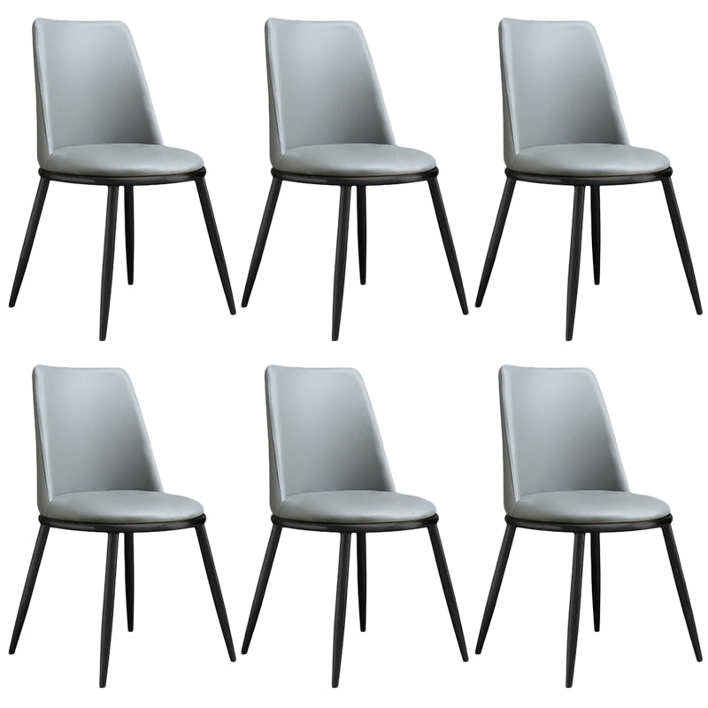 Modern Style Dining Chairs Armless Chair with Metal Legs for Kitchen