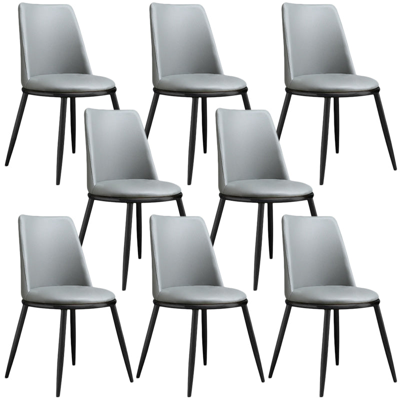 Modern Style Dining Chairs Armless Chair with Metal Legs for Kitchen