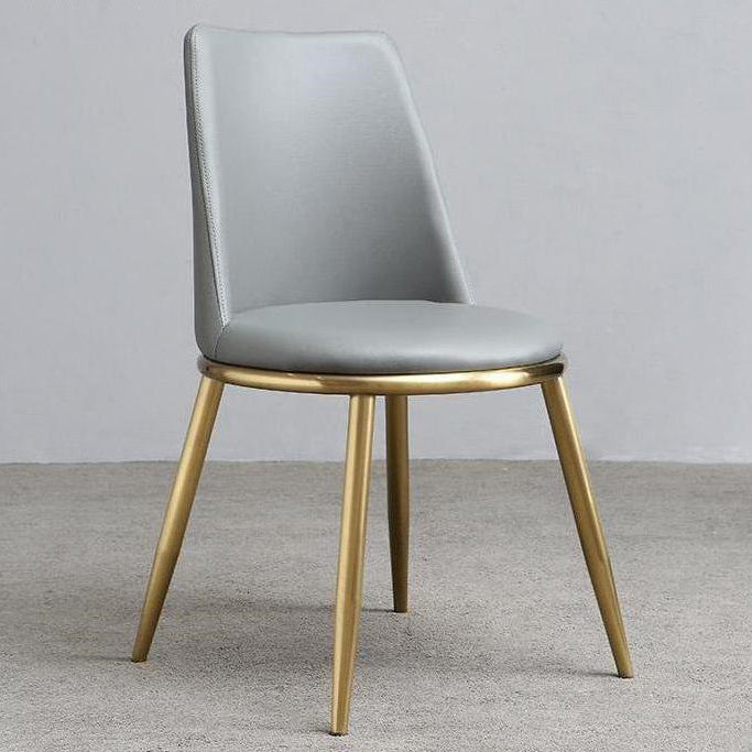Modern Style Dining Chairs Armless Chair with Metal Legs for Kitchen