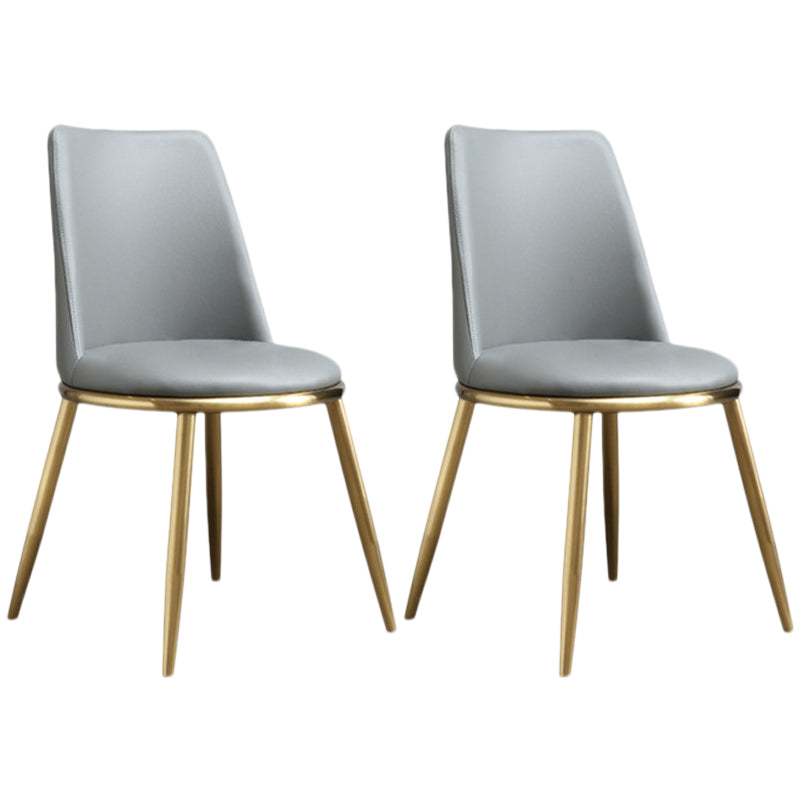 Modern Style Dining Chairs Armless Chair with Metal Legs for Kitchen