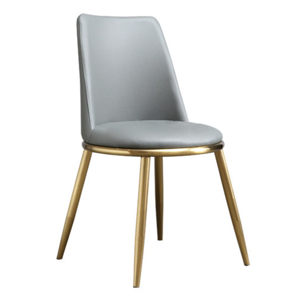 Modern Style Dining Chairs Armless Chair with Metal Legs for Kitchen
