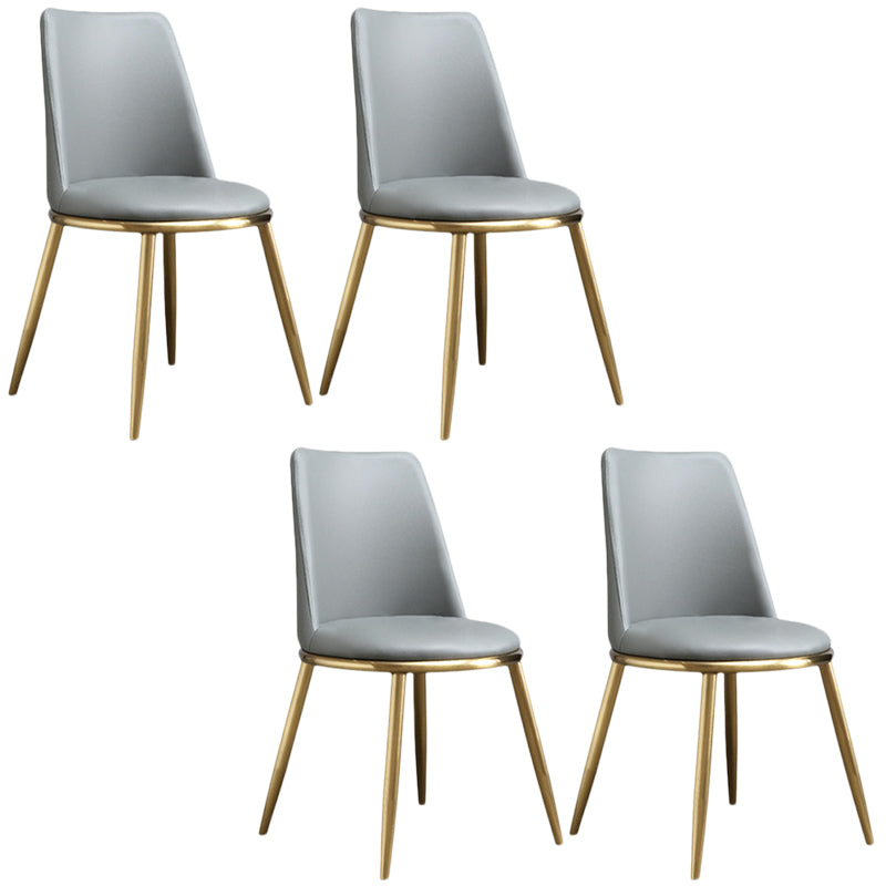 Modern Style Dining Chairs Armless Chair with Metal Legs for Kitchen