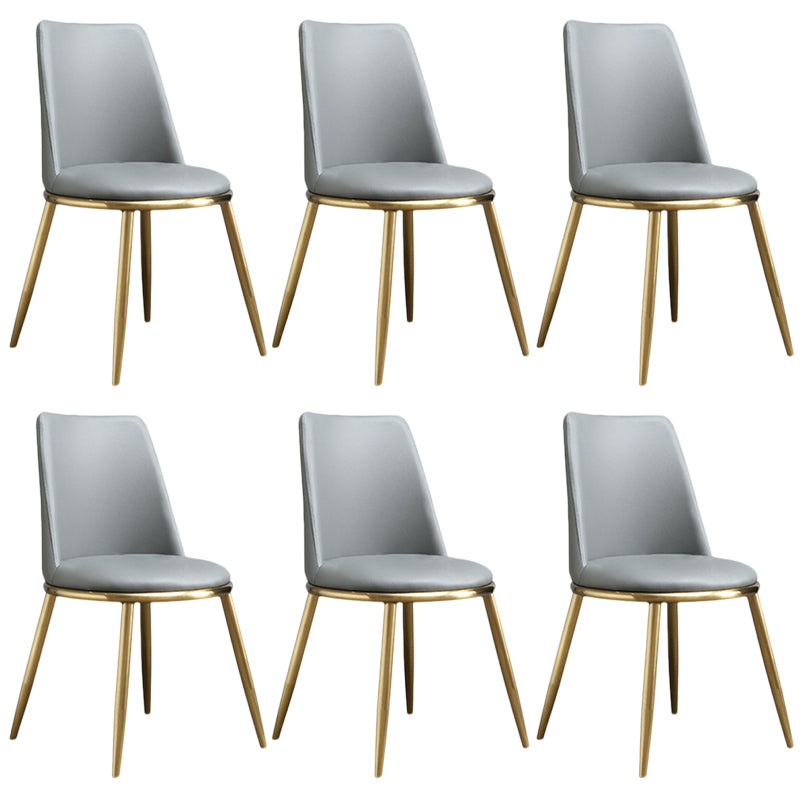 Modern Style Dining Chairs Armless Chair with Metal Legs for Kitchen