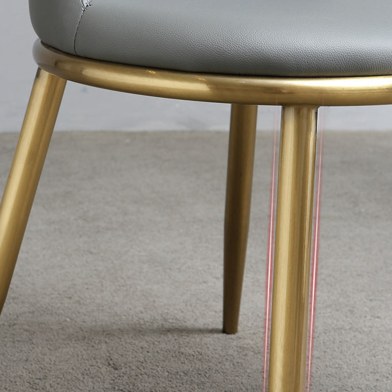 Modern Style Dining Chairs Armless Chair with Metal Legs for Kitchen