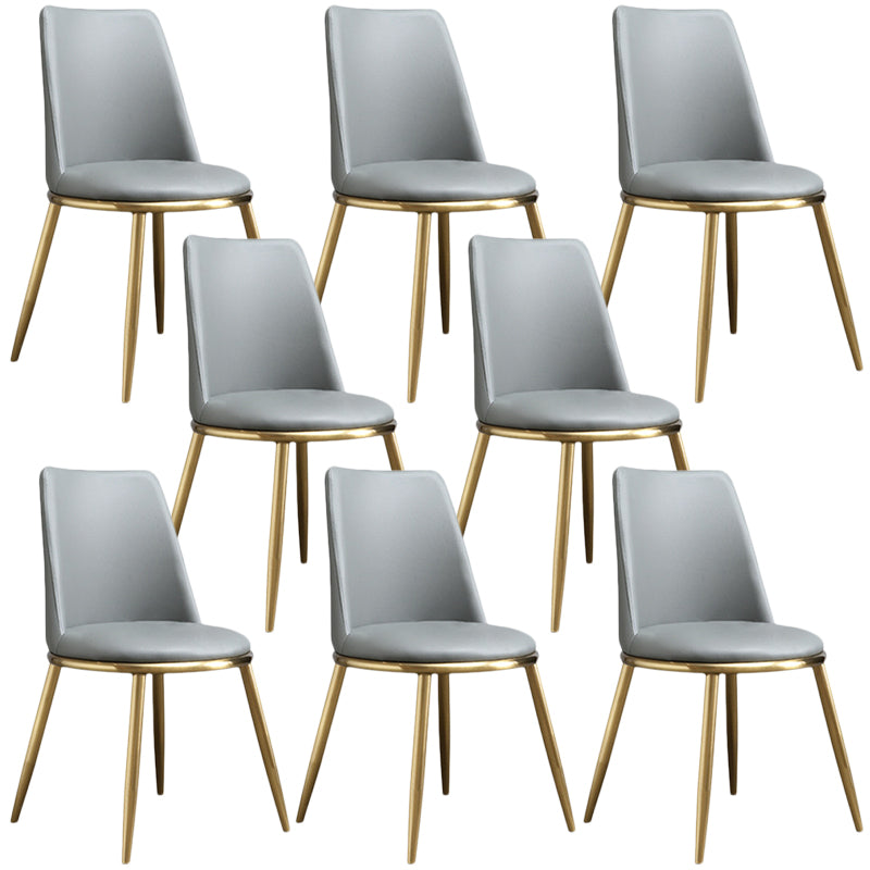 Modern Style Dining Chairs Armless Chair with Metal Legs for Kitchen