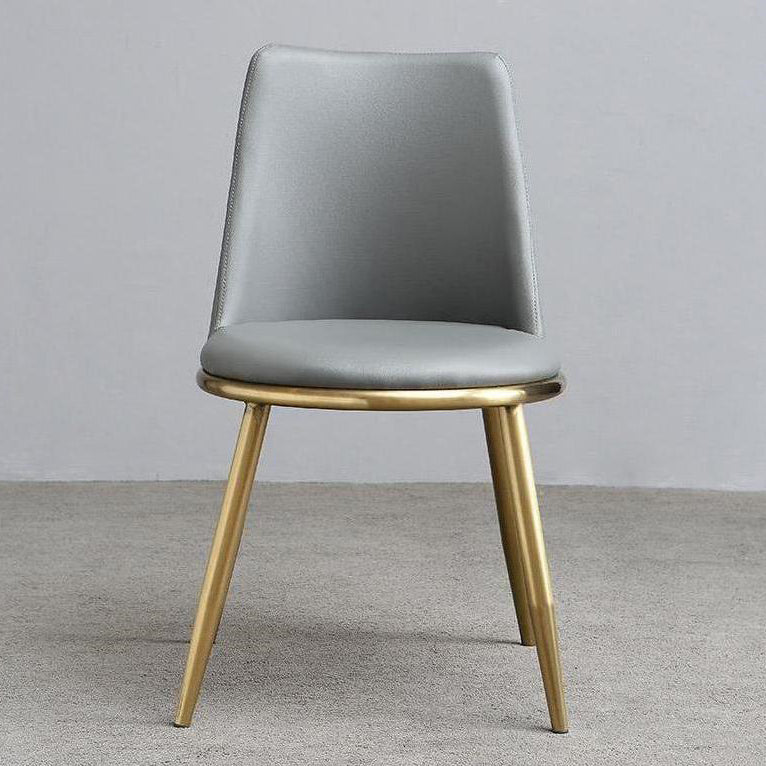 Modern Style Dining Chairs Armless Chair with Metal Legs for Kitchen