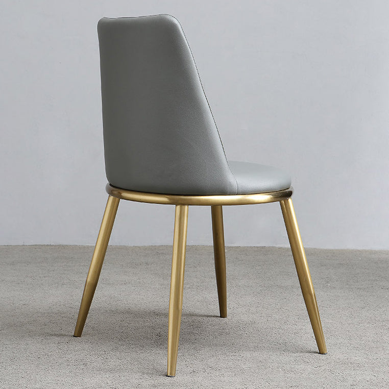 Modern Style Dining Chairs Armless Chair with Metal Legs for Kitchen