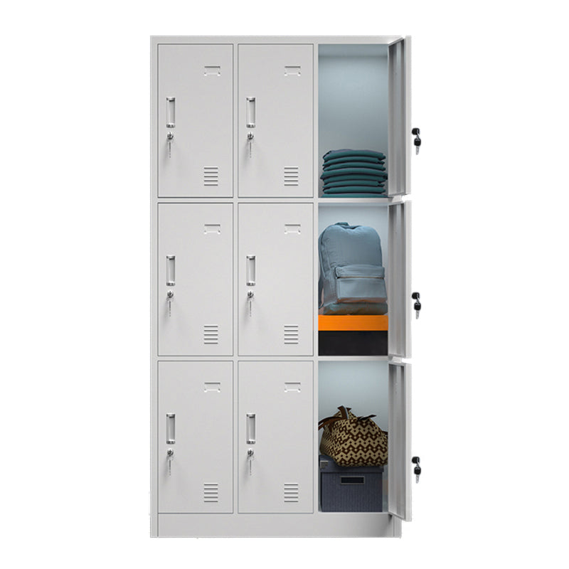 Metal Contemporary Cabinet for Home Grey Steel Storage Cabinet