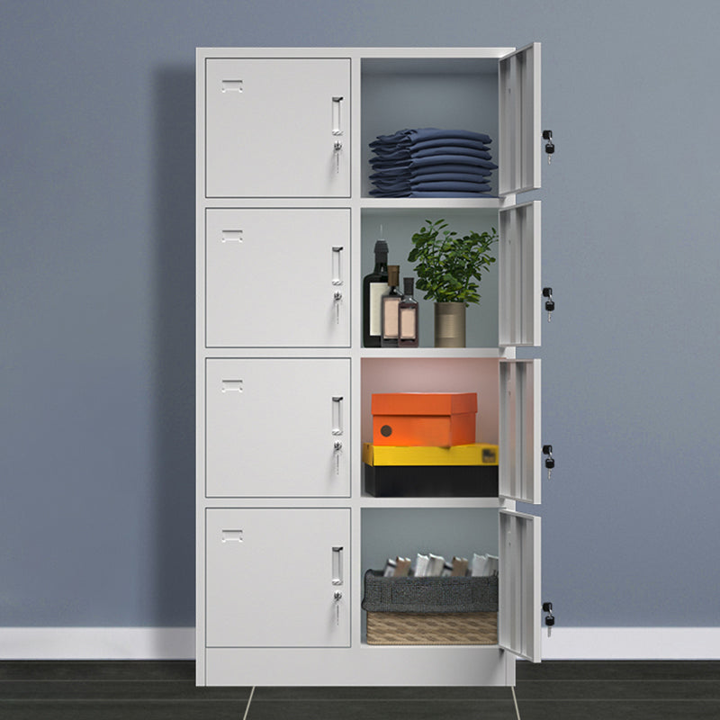 Metal Contemporary Cabinet for Home Grey Steel Storage Cabinet