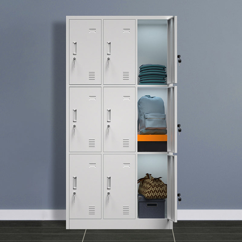 Metal Contemporary Cabinet for Home Grey Steel Storage Cabinet