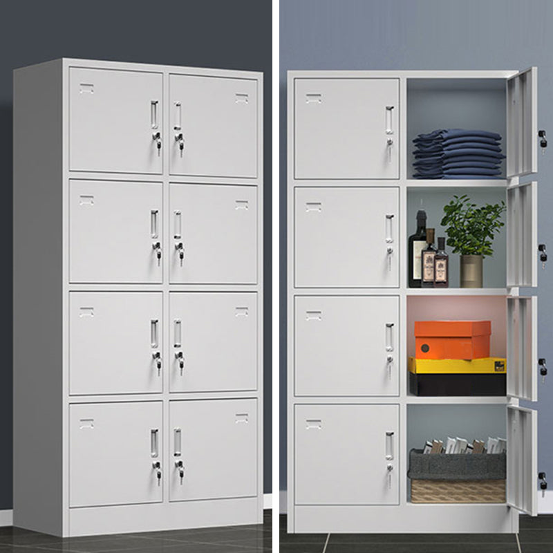 Metal Contemporary Cabinet for Home Grey Steel Storage Cabinet