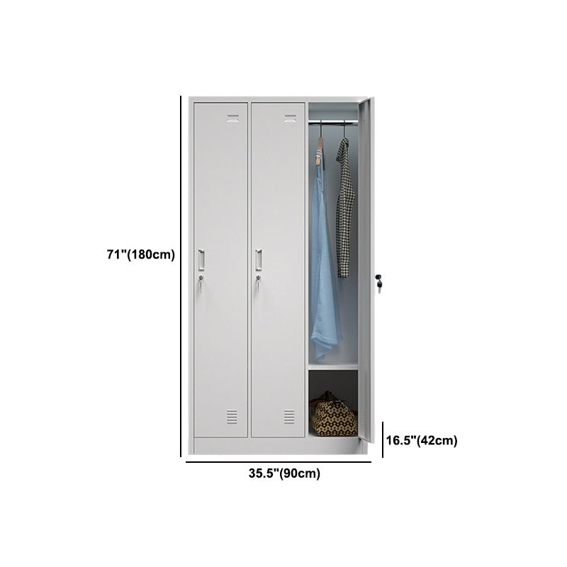 Metal Contemporary Cabinet for Home Grey Steel Storage Cabinet