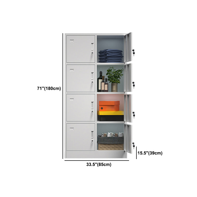 Metal Contemporary Cabinet for Home Grey Steel Storage Cabinet