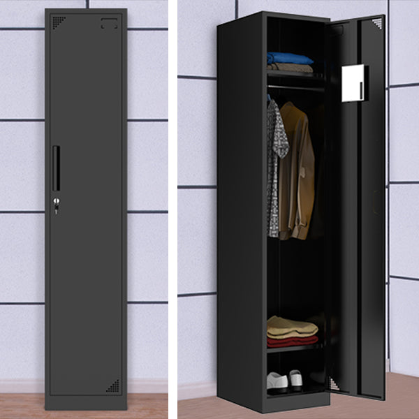 Black Steel Wardrobe Armoire Contemporary Hinged Wardrobe Cabinet