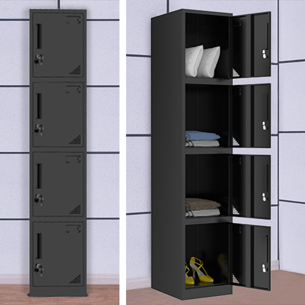 Black Steel Wardrobe Armoire Contemporary Hinged Wardrobe Cabinet