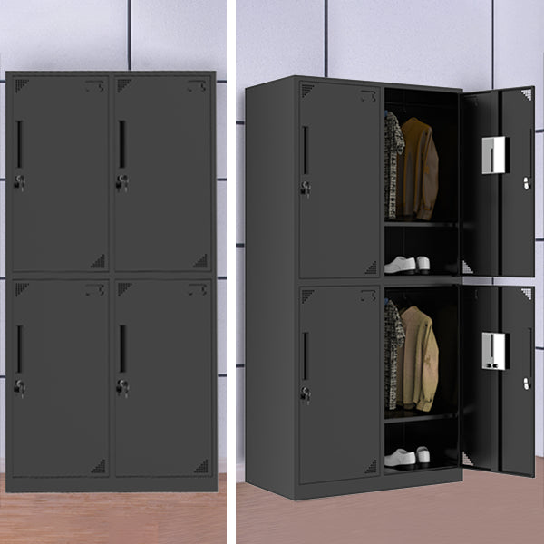 Black Steel Wardrobe Armoire Contemporary Hinged Wardrobe Cabinet