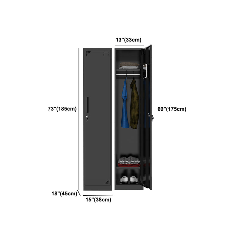 Black Steel Wardrobe Armoire Contemporary Hinged Wardrobe Cabinet