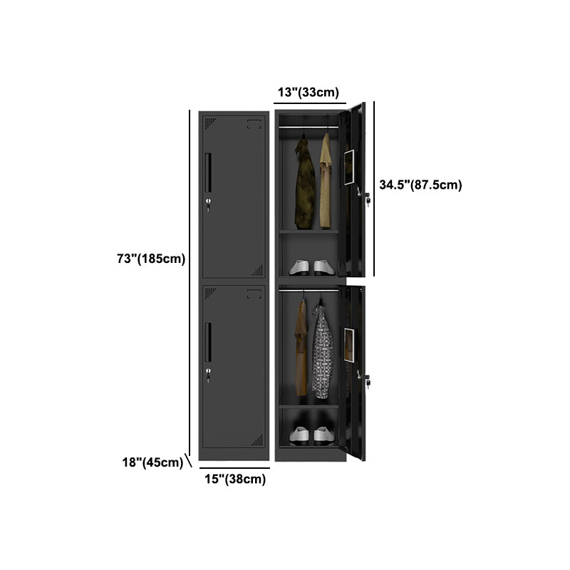 Black Steel Wardrobe Armoire Contemporary Hinged Wardrobe Cabinet