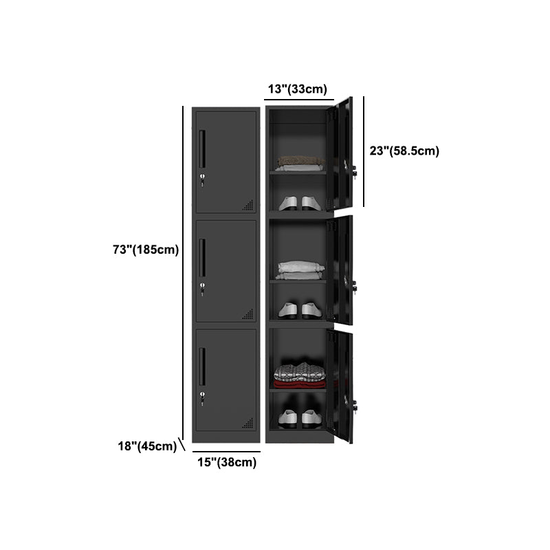 Black Steel Wardrobe Armoire Contemporary Hinged Wardrobe Cabinet