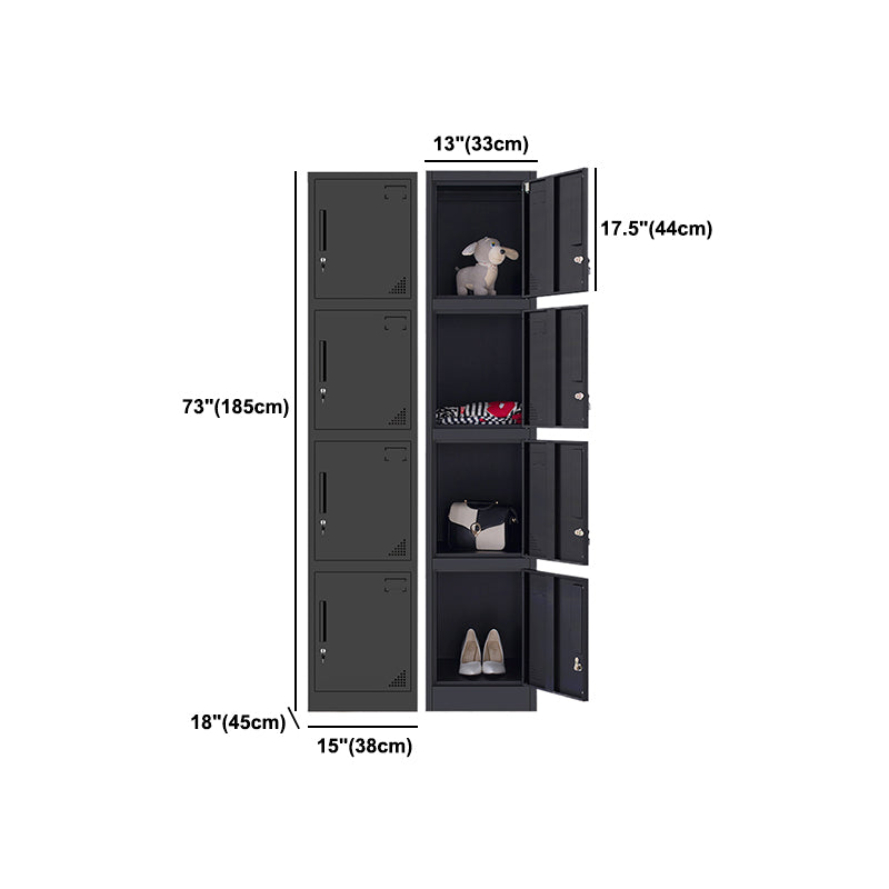Black Steel Wardrobe Armoire Contemporary Hinged Wardrobe Cabinet