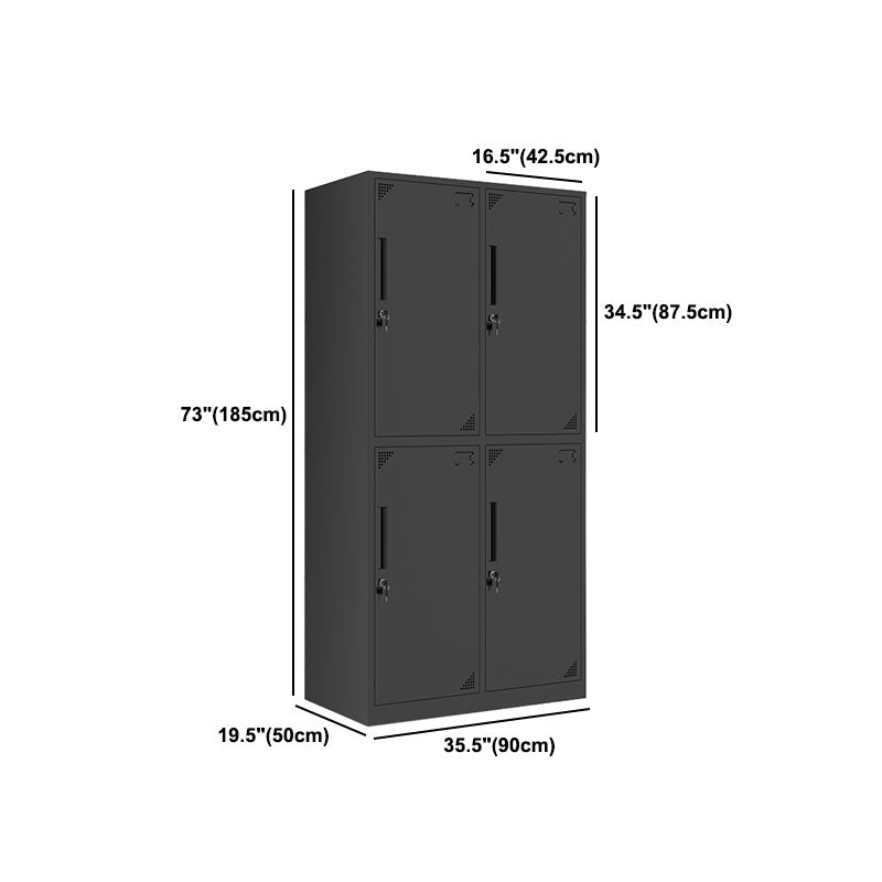 Black Steel Wardrobe Armoire Contemporary Hinged Wardrobe Cabinet