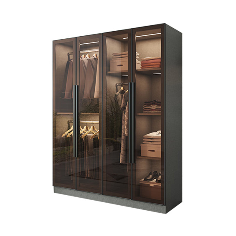 Mirrored Finish Cabinet with Glass Door Contemporary Interior Storage Cabinet