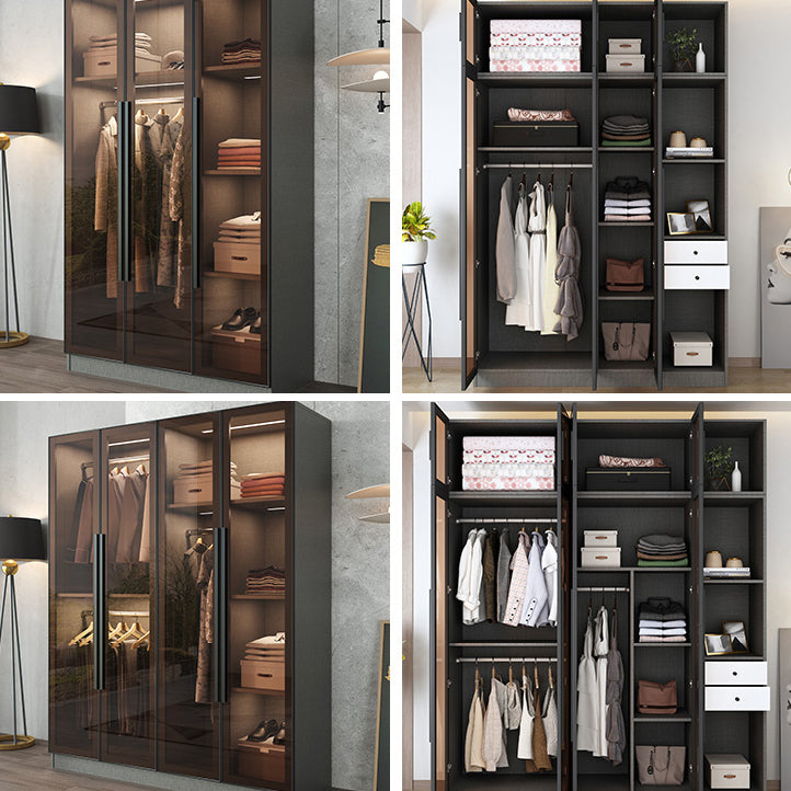 Mirrored Finish Cabinet with Glass Door Contemporary Interior Storage Cabinet