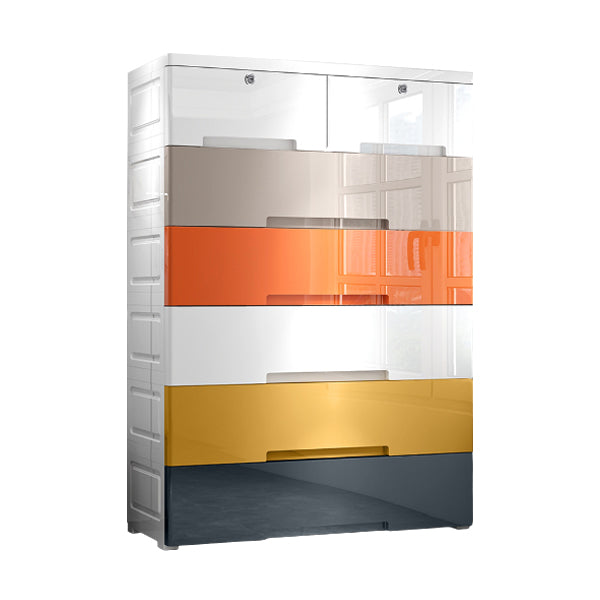 Plastic Storage Cabinet With Drawer Non-Hanging Armoire With Legs