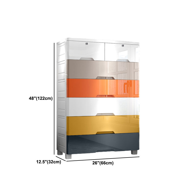 Plastic Storage Cabinet With Drawer Non-Hanging Armoire With Legs