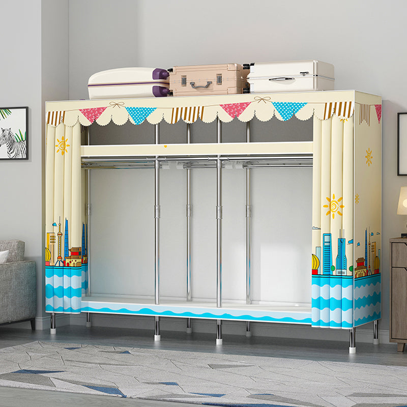 Contemporary Style Wardrobe Metal 1-Door Wardrobe Closet With Legs