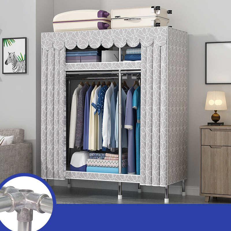 Contemporary Style Wardrobe Metal 1-Door Wardrobe Closet With Legs