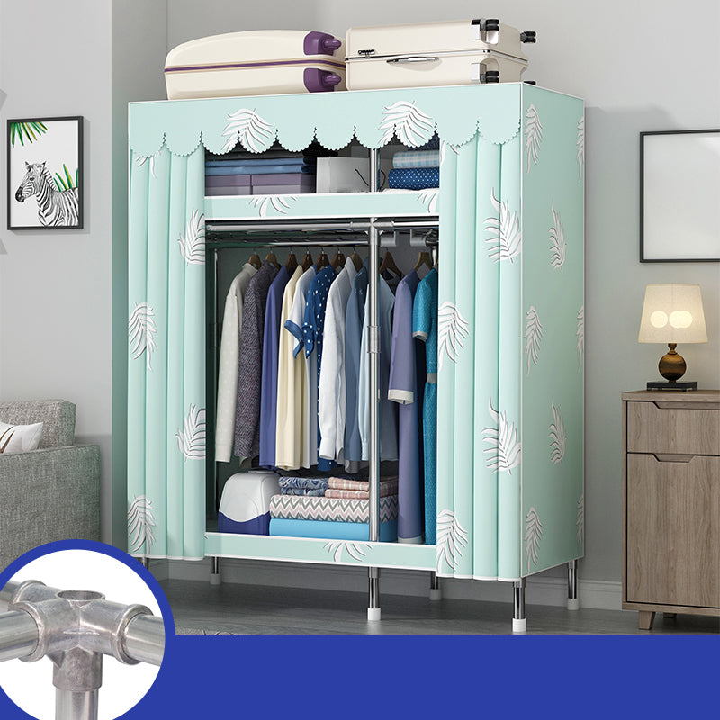 Contemporary Style Wardrobe Metal 1-Door Wardrobe Closet With Legs