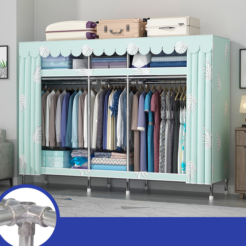 Contemporary Style Wardrobe Metal 1-Door Wardrobe Closet With Legs