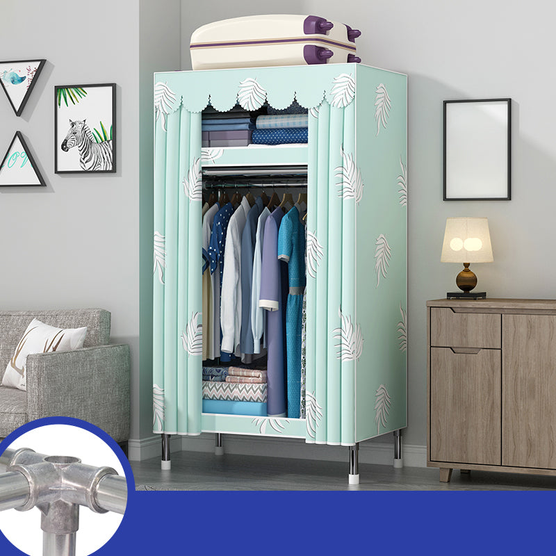 Contemporary Style Wardrobe Metal 1-Door Wardrobe Closet With Legs