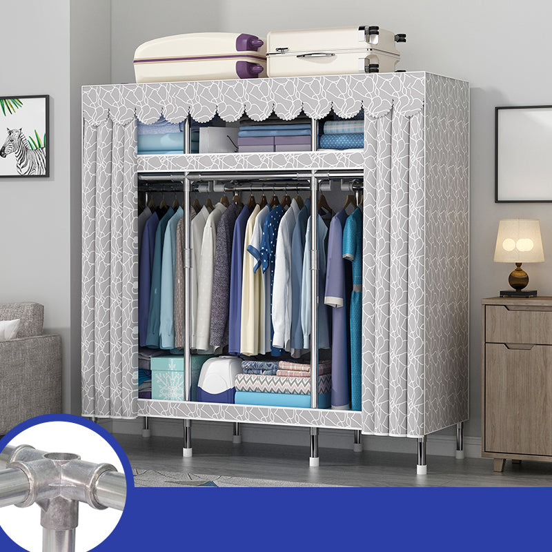 Contemporary Style Wardrobe Metal 1-Door Wardrobe Closet With Legs