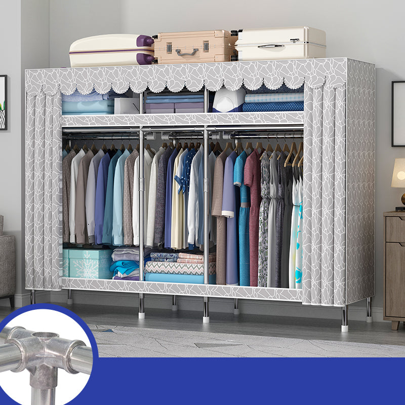 Contemporary Style Wardrobe Metal 1-Door Wardrobe Closet With Legs