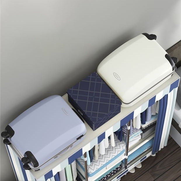 Contemporary Wardrobe Metal 1-Door Wardrobe Closet With Shelves