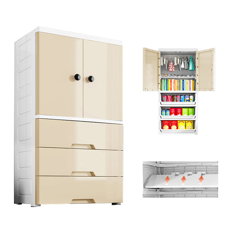 Contemporary Wardrobe Armoire Plastic Wardrobe Closet with Legs