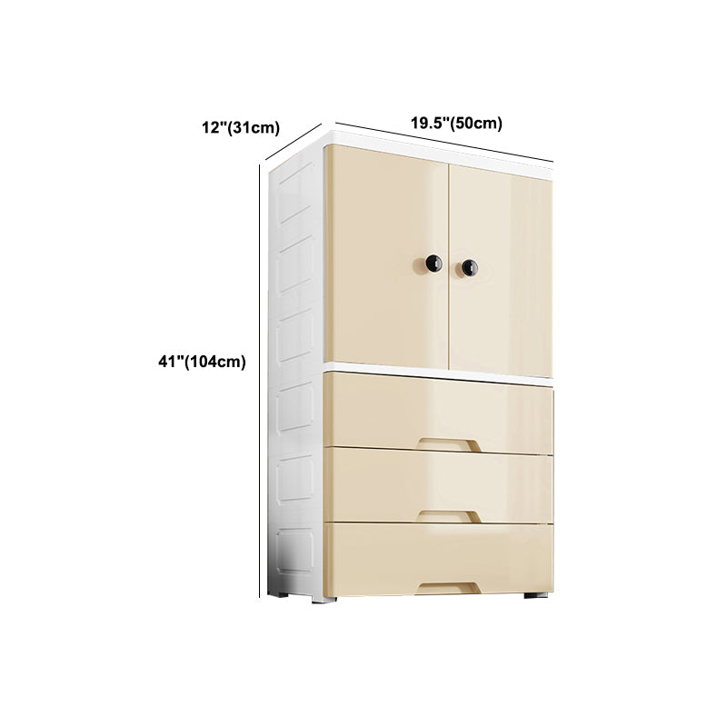 Contemporary Wardrobe Armoire Plastic Wardrobe Closet with Legs