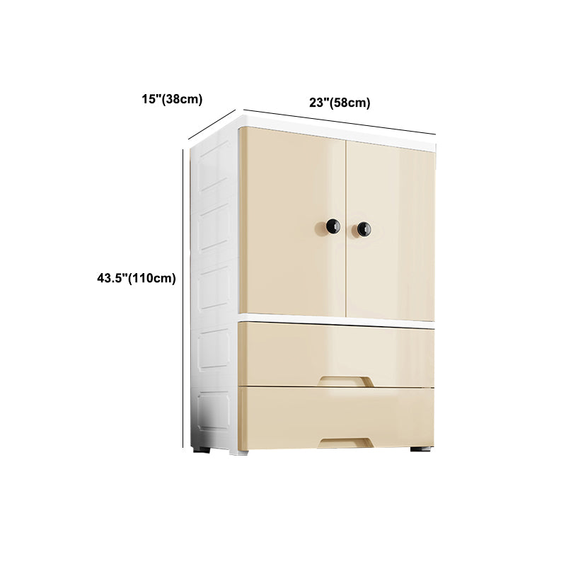Contemporary Wardrobe Armoire Plastic Wardrobe Closet with Legs