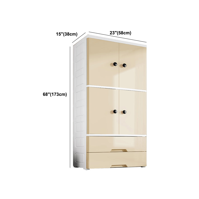 Contemporary Wardrobe Armoire Plastic Wardrobe Closet with Legs