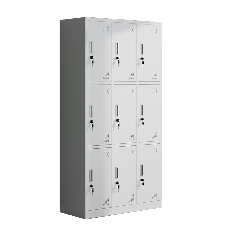Metal Matte Finish Wardrobe with Hinged Door Modern Style Storage Cabinet